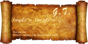 Gegán Tarján névjegykártya